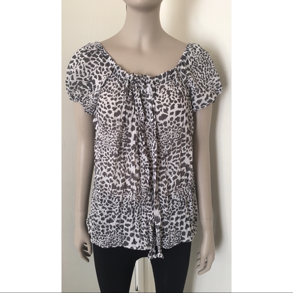 Xhilaration Sheer Cheetah Print Top